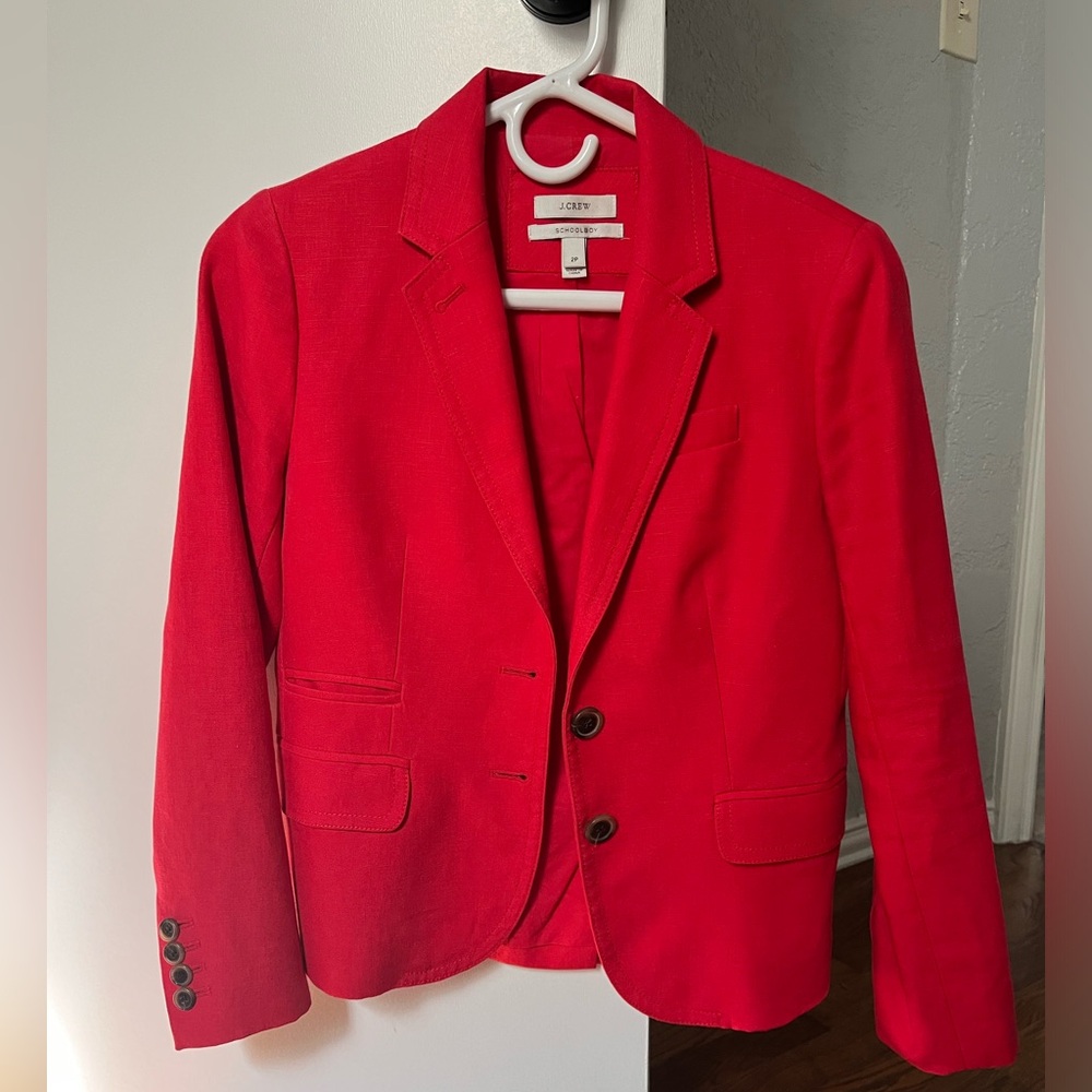 J crew red schoolboy blazer